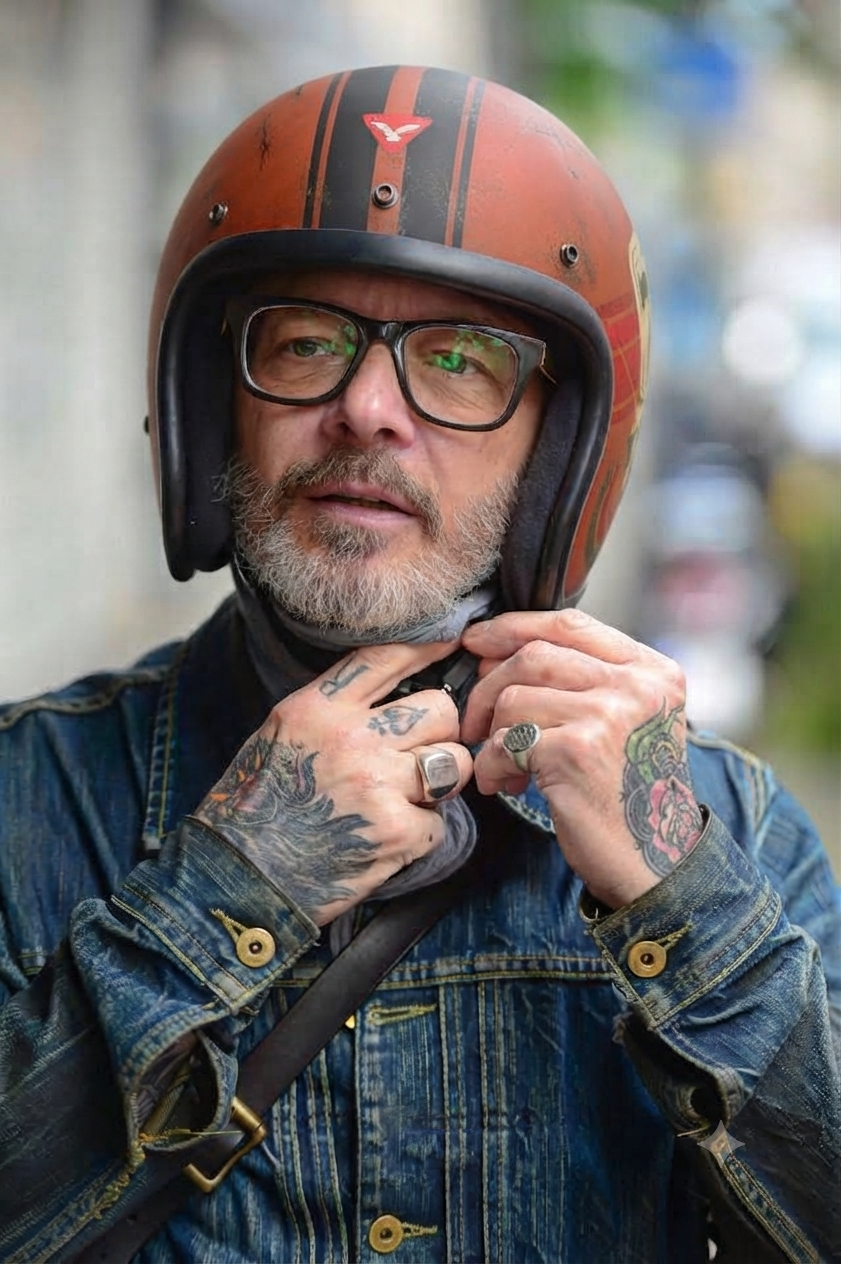 Rider wearing a Vellox helmet